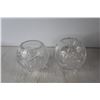 Image 2 : (2) Pinwheel Crystal Footed Rose Bowls