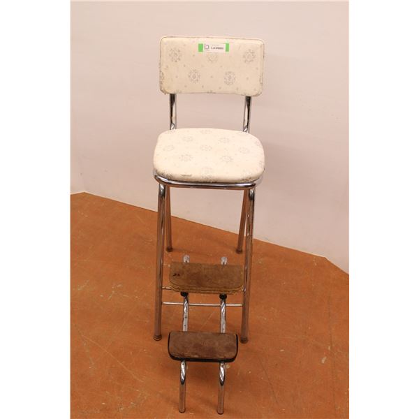 * Vintage Kitchen Chair with Step - 36" Tall