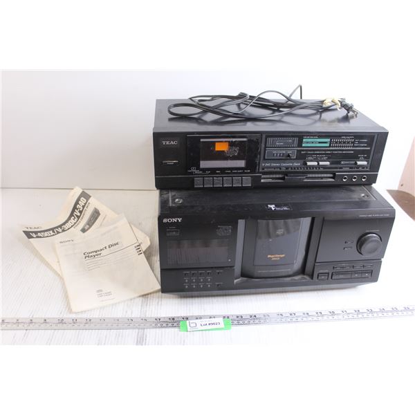 Sony CD Player, Teac Cassette Deck - Powers On