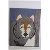 Image 3 : Wolf on feather Picture Wood Frame - 12"x15", Wolf Hand Stitched - 11"x14"