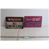 Image 1 : (2) Tin Signs - 11 3/4" x 8" -No Smoking and Do Not Disturb