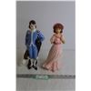 Image 1 : Blue Boy and Pink Lady Ceramic Figurines - 12" Tall