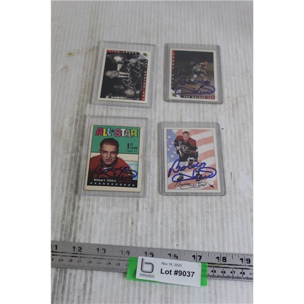 (4) Bobby Hull - Collector Hockey Cards  - Signed (Signature Not Authenticated)