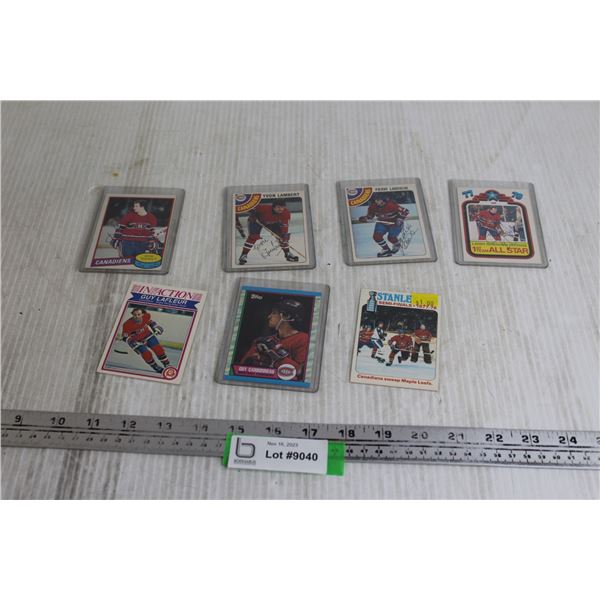 (7) 1970-80's Montreal Canadians Hockey Cards (5 Signed - Signatures Not Authenticated)