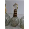 Image 3 : (4) Glass Liqueur Bottles Various Sizes