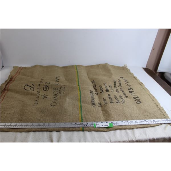 Burlap Coffee Bean Sack 39  x 26 