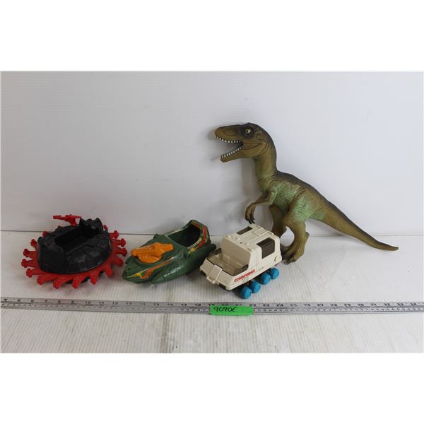 Lot of (4) Children's Toys - Dinosaur, Boat, Misc.