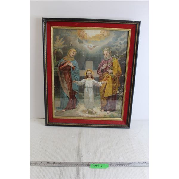 19.5  x 23.5  Religious Wood Framed Picture