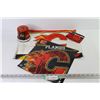 Image 1 : Calgary Flames Flag - Calgary Flames 2015 Calendar - Beer Cozy - Yellow Light Alarm Clock