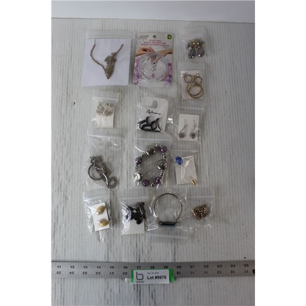 (14) Costume Jewelry - Ear Rings, Bracelets, Necklaces, etc.