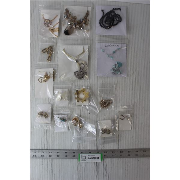 (15) Costume Jewelry - Ear Rings, Bracelets, Necklaces, etc.