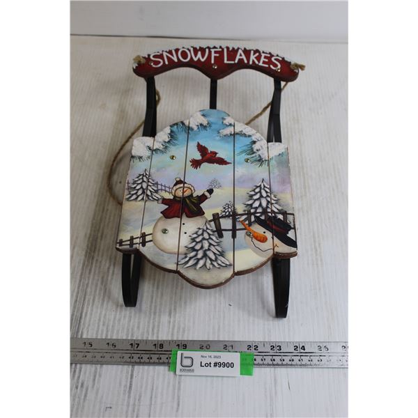 Painted Small Sled Decoration