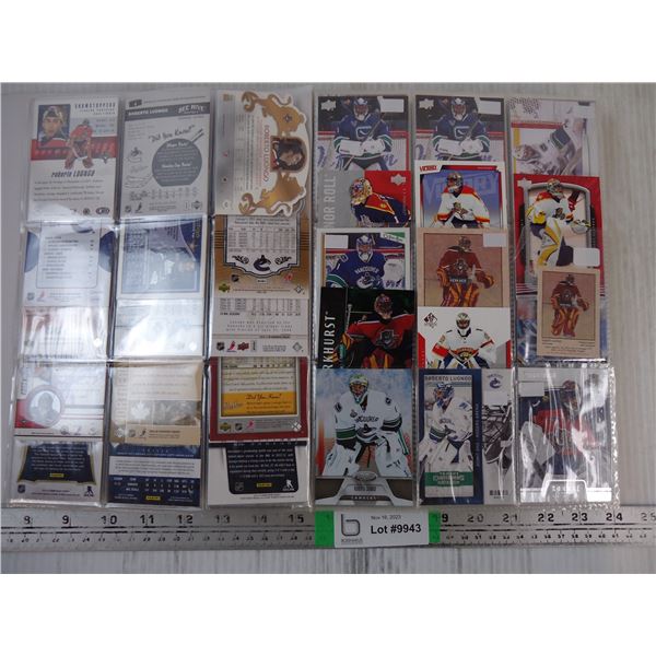 * (1) Folder of Cards Featuring Goalie Roberto Luongo -over 20 pages