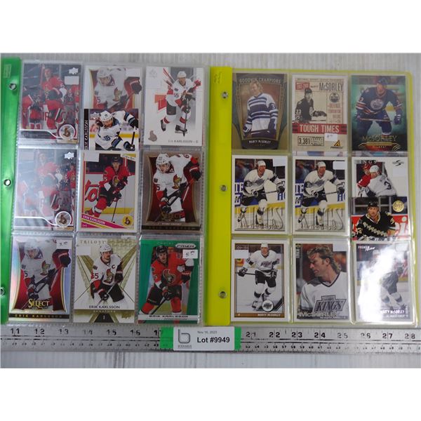 * (2) Folders of Cards Featuring Erik Karlsson and Marty McSorley