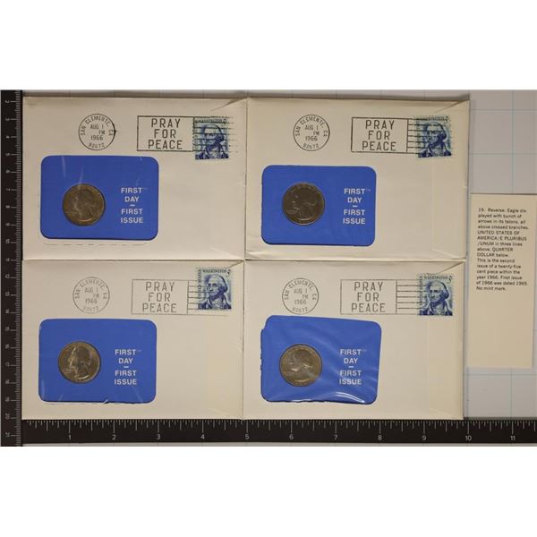 4-1966 WASHINGTON QUARTERS ON FDC CARDS