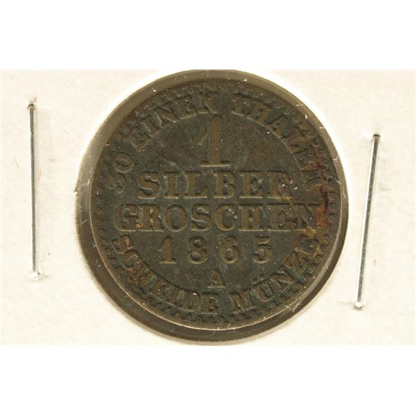 1865-A GERMAN STATES SILVER 1 GROSCHEN .0156