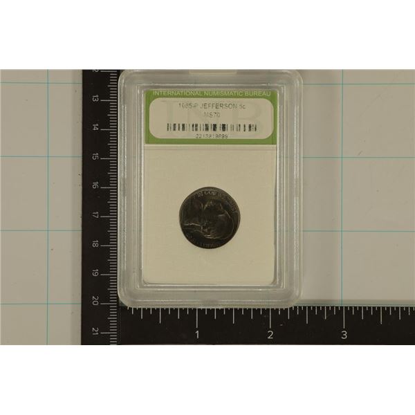 SLABBED 1965-P JEFFERSON NICKEL MS70