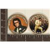Image 1 : 2-COLORIZED ELVIS OVERLAYS ON BU KENNEDY HALVES