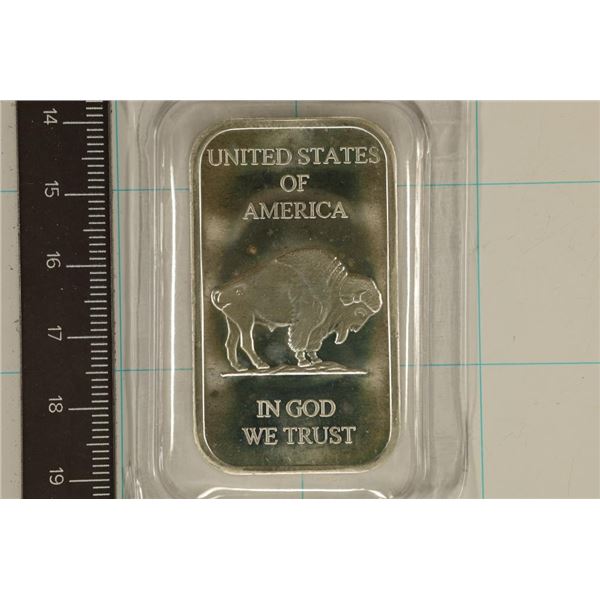 1 TROY OZ .999 FINE SILVER PROOF INGOT INDIAN/