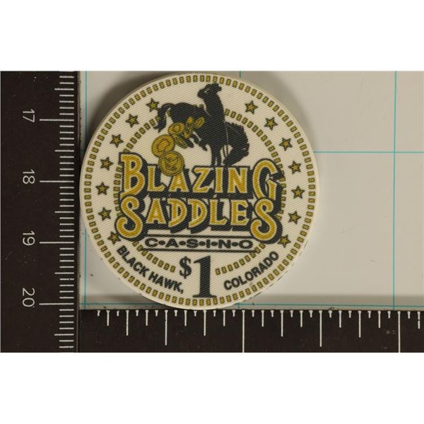 $1 BLAZING SADDLES CASINO CHIP. BLACKHAWK, CO.