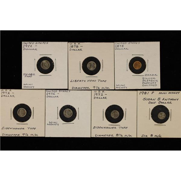 7 U.S. REPLICA MINI DOLLAR COINS: 2-1878 MORGANS
