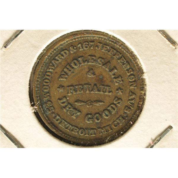 1860'S CIVIL WAR TOKEN "WHOLESALE & RETAIL DRY