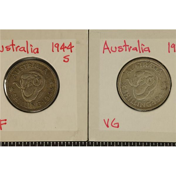 2-1944-S AUSTRALIA SILVER 1 SHILLING .336 OZ. ASW