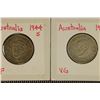 Image 1 : 2-1944-S AUSTRALIA SILVER 1 SHILLING .336 OZ. ASW