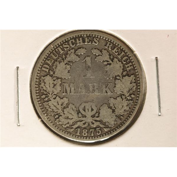 1875-A GERMAN SILVER 1 MARK .1606 OZ. ASW