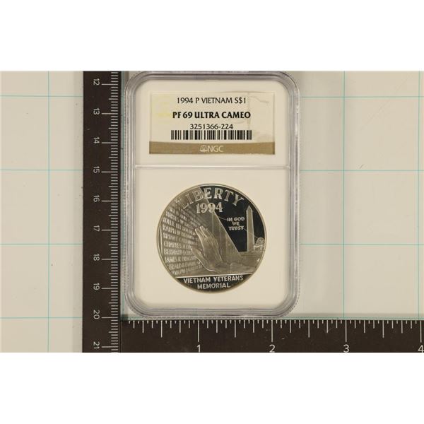 1994-P US SILVER DOLLAR VIETNAM NGC PF 69 ULTRA