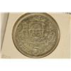 1931 LATVIA SILVER 5 LATI (AU) .6711 OZ. ASW