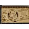 CUSTOM WOODEN MONEY HOLDER.  7 1/4" X 4 1/2" X 1"
