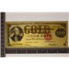 Image 1 : 24KT GOLD FOIL REPLICA OF AN 1882-US TREASURY