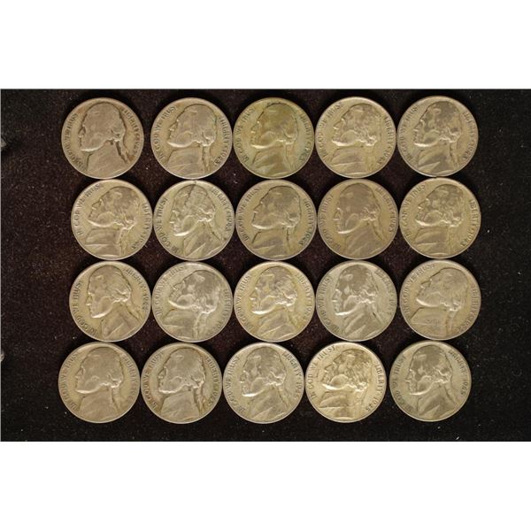 20 - 35% SILVER JEFFERSON WAR NICKELS: 1942-1945