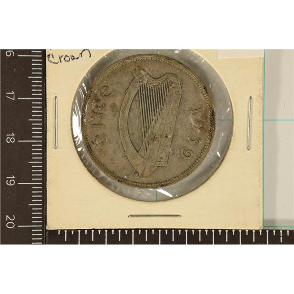 1939 IRELAND SILVER HALF CROWN .3049 OZ. ASW