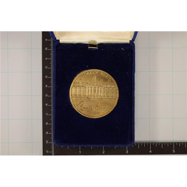 RONALD REGAN BU MEDAL OF MERIT. REPUBLICAN