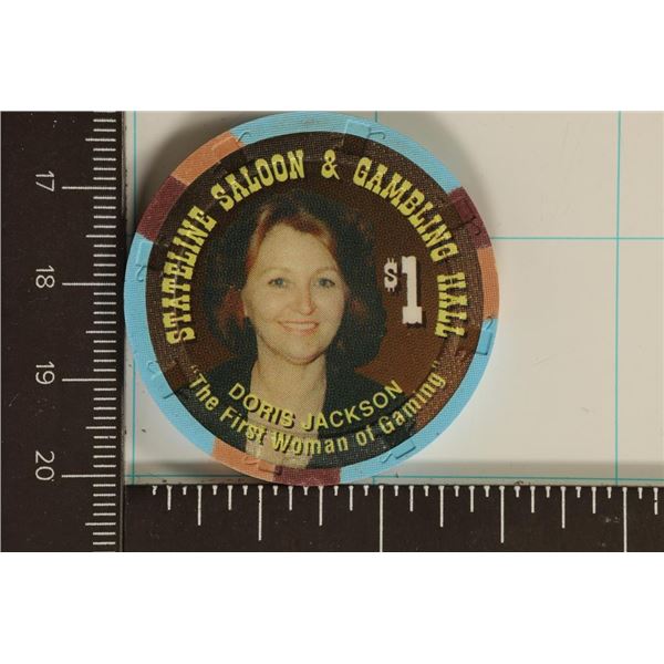 $1 SATELITE SALOON CASINO CHIP "DORIS JACKSON"