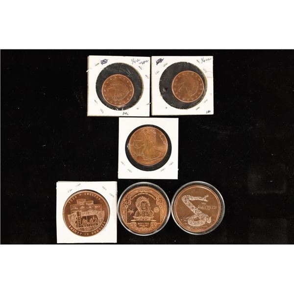 4 OZ. .9999 FINE COPPER PROOF ROUNDS: 3-1 OZ.,