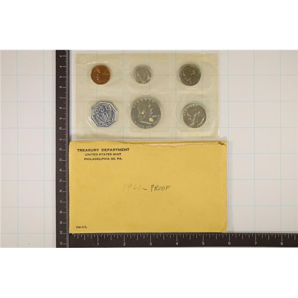 1961 US SILVER PROOF SET (WITH ENVELOPE)