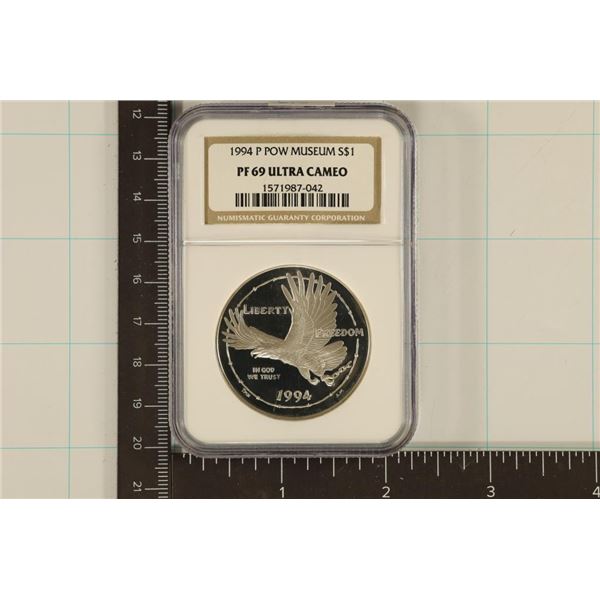 1994-P US SILVER DOLLAR POW MUSEUM NGC PF69