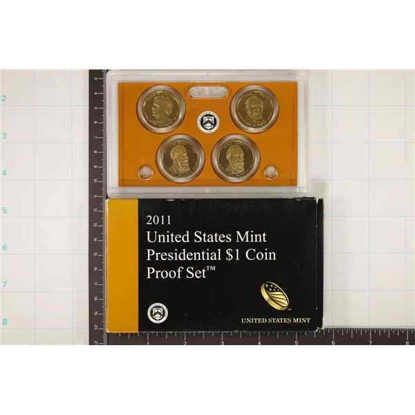 2011 US MINT PRESIDENTIAL $1 COIN PROOF SET WITH