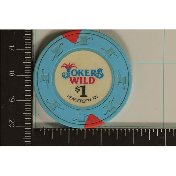 $1 JOKERS WILD CASINO CHIP. HENDERSON, NEVADA
