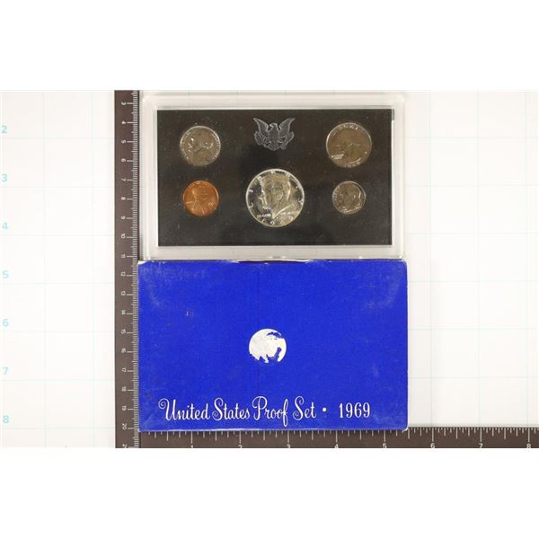 1969 US PROOF SET WITH BOX, 40% SILVER JFK HALF