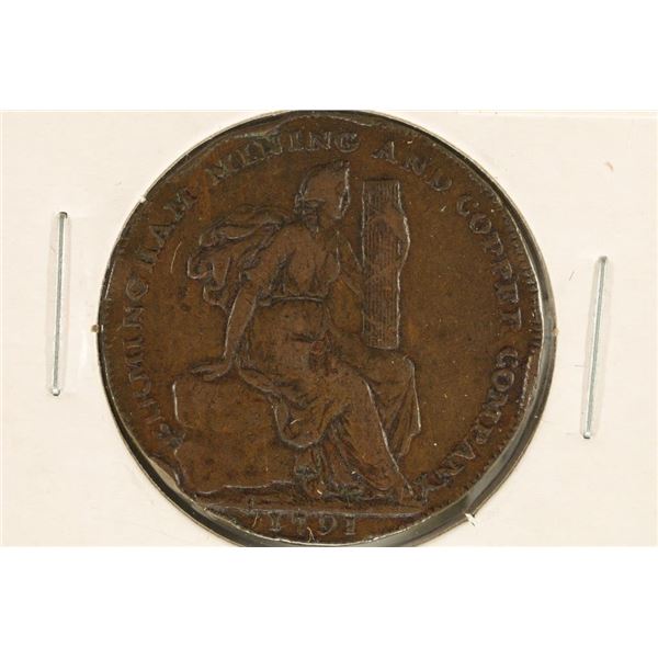1791 BIRMINGHAM MINING & COPPER COMPANY HALF PENNY