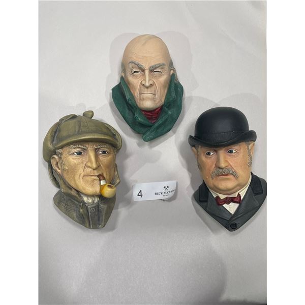 Bosson Heads "The Conan Doyle Collection" Including Sherlock Holmes, Dr. Watson, And Moriarty
