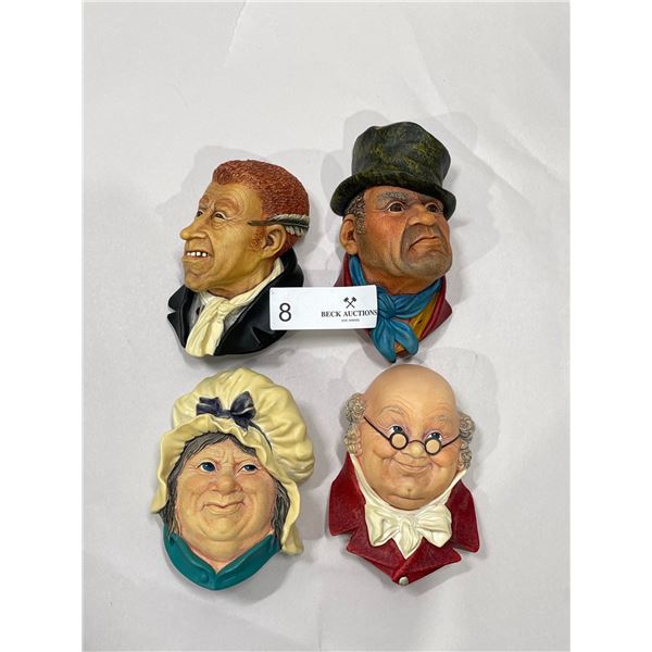 Bosson Heads"Dickens Collection" Including Mr.Pickwick, Sarah Camp, Uriah Heap, Bill Skyes