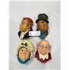 Image 1 : Bosson Heads"Dickens Collection" Including Mr.Pickwick, Sarah Camp, Uriah Heap, Bill Skyes