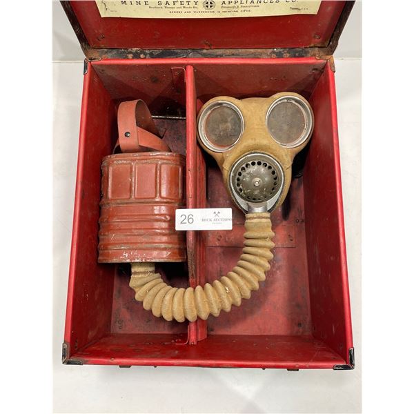 1933 M-S-A Type "C" Tank Gaugers Style Gas Mask With Canister