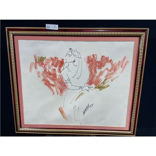 Beautiful Signed Life Sketch On Paper, 31W x 26L