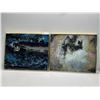 Image 1 : 2 Marble Themed  Art Pieces 18.25W x 15.25L